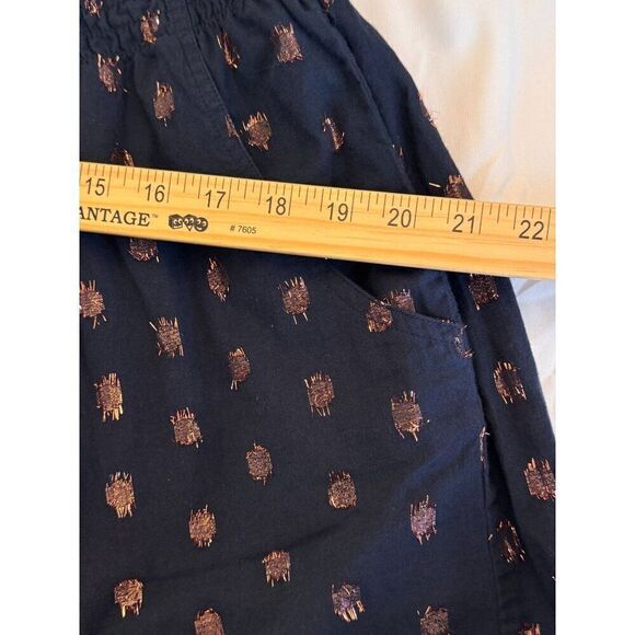 J. Crew 2-Piece Set Navy & Rose Gold Metallic Polka Dot Skirt & Top Sz M EUC - Picture 13 of 15